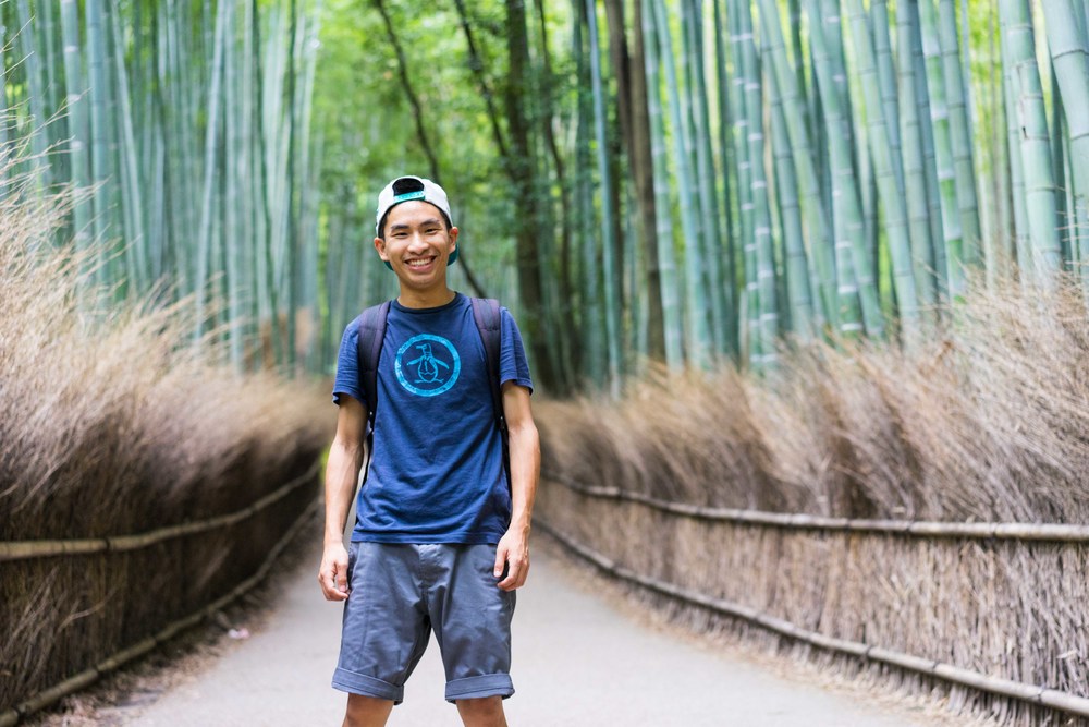  Myself on the trail at the Bamboo Grove. 