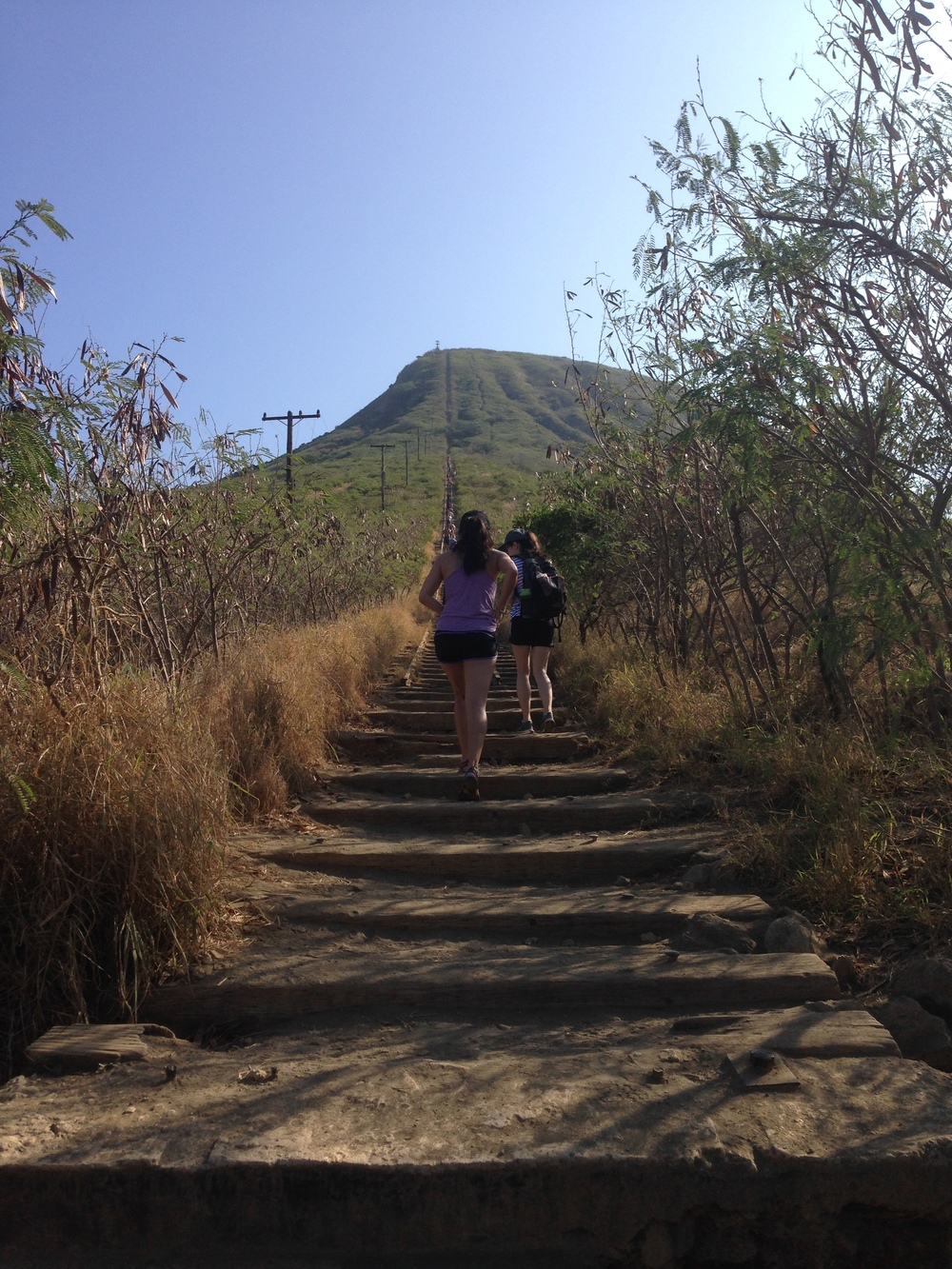 One of our hardest hikes, the Koko Crater Trail. You can see the stairs all the way up.