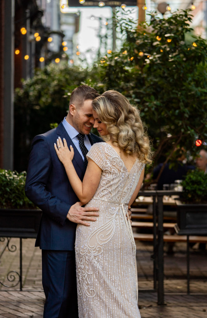 Gastown wedding portraits with bride and groom