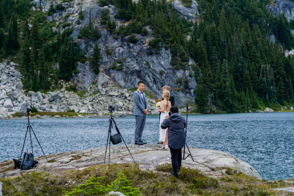 wedding ceremony at Beverley Lake in Whistler