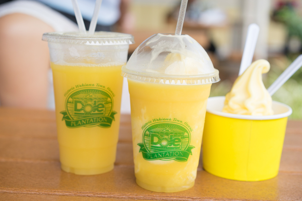 The trio! Pineapple juice, Dole Whip Float, Dole Whip Ice Cream! 