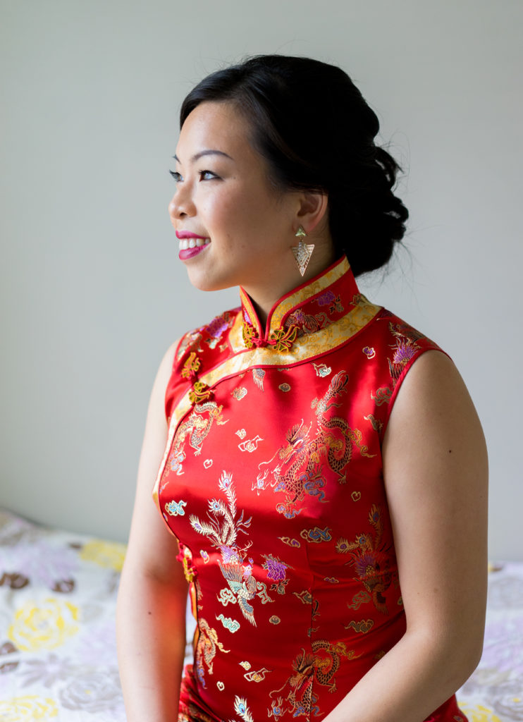 Vancouver Bride in red Chinese dress 