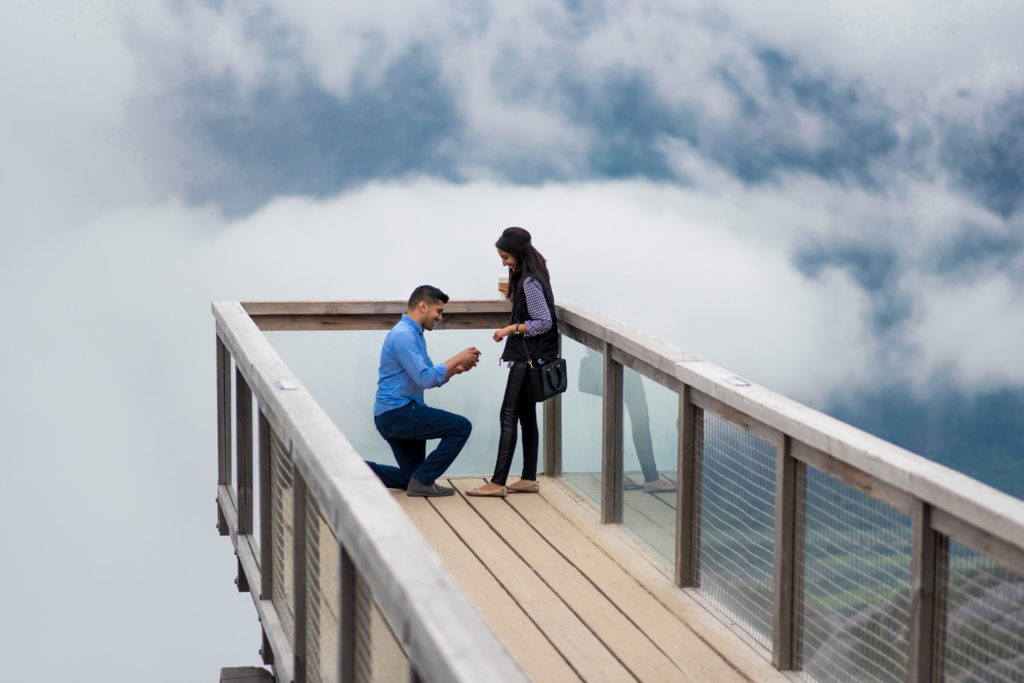 Squamish wedding proposal at Sea to Sky Gondola