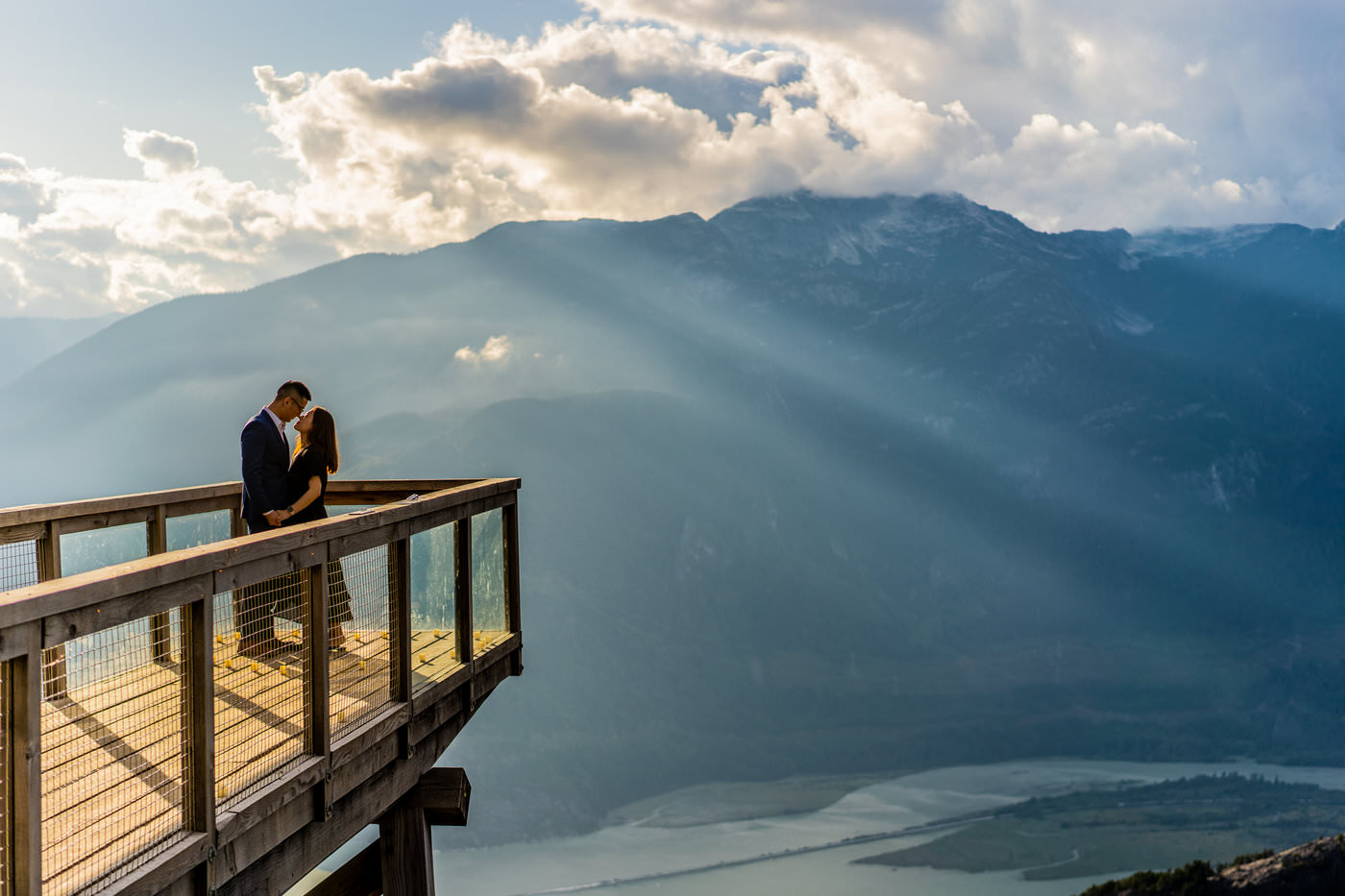Sunset at Sea to Sky Gondola for an engagement shoot with Daniel and Jasmine